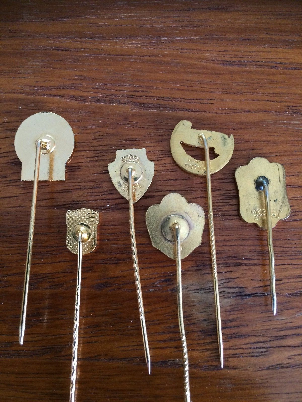 SIX SWEDISH SPORT CLUB PINS ENAMEL SWEDEN