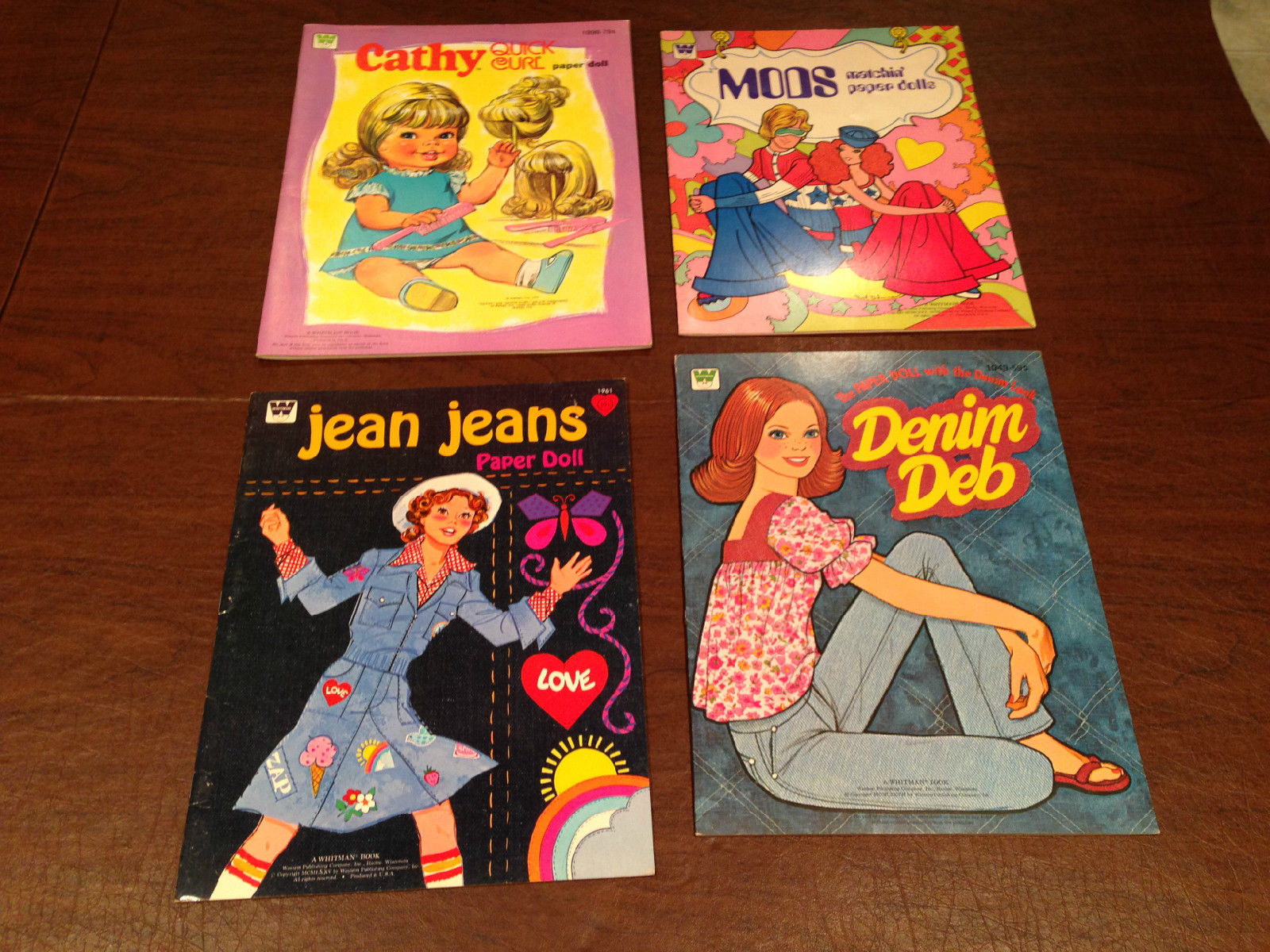 Lot of 4 VINTAGE 1970's New/Unused WHITMAN PAPER DOLL DRESS-UP DOLLS Books