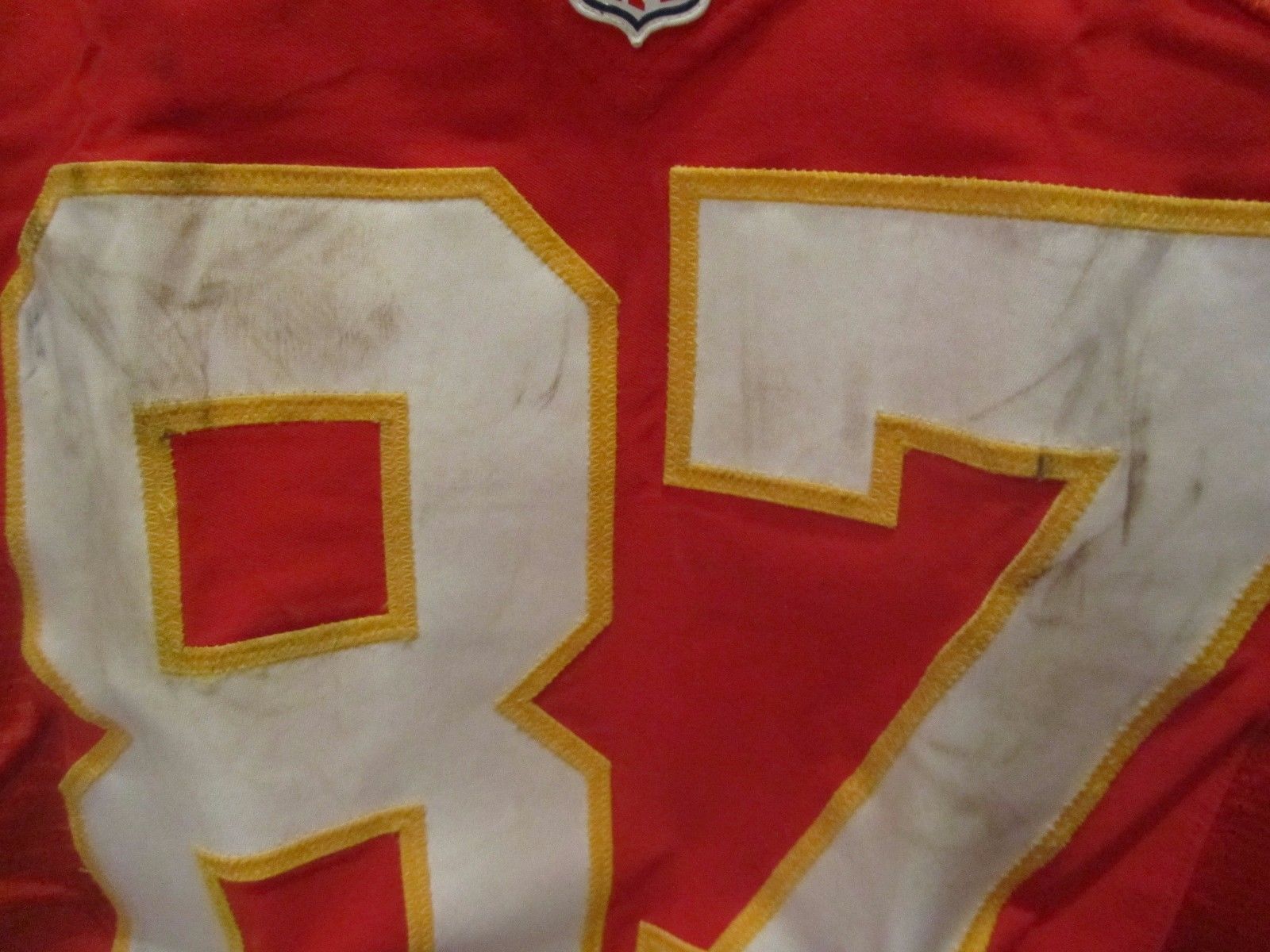 Travis Kelce KC Chiefs Game Used & Autographed Home Jersey (Oct. 11, 2015) - PSA