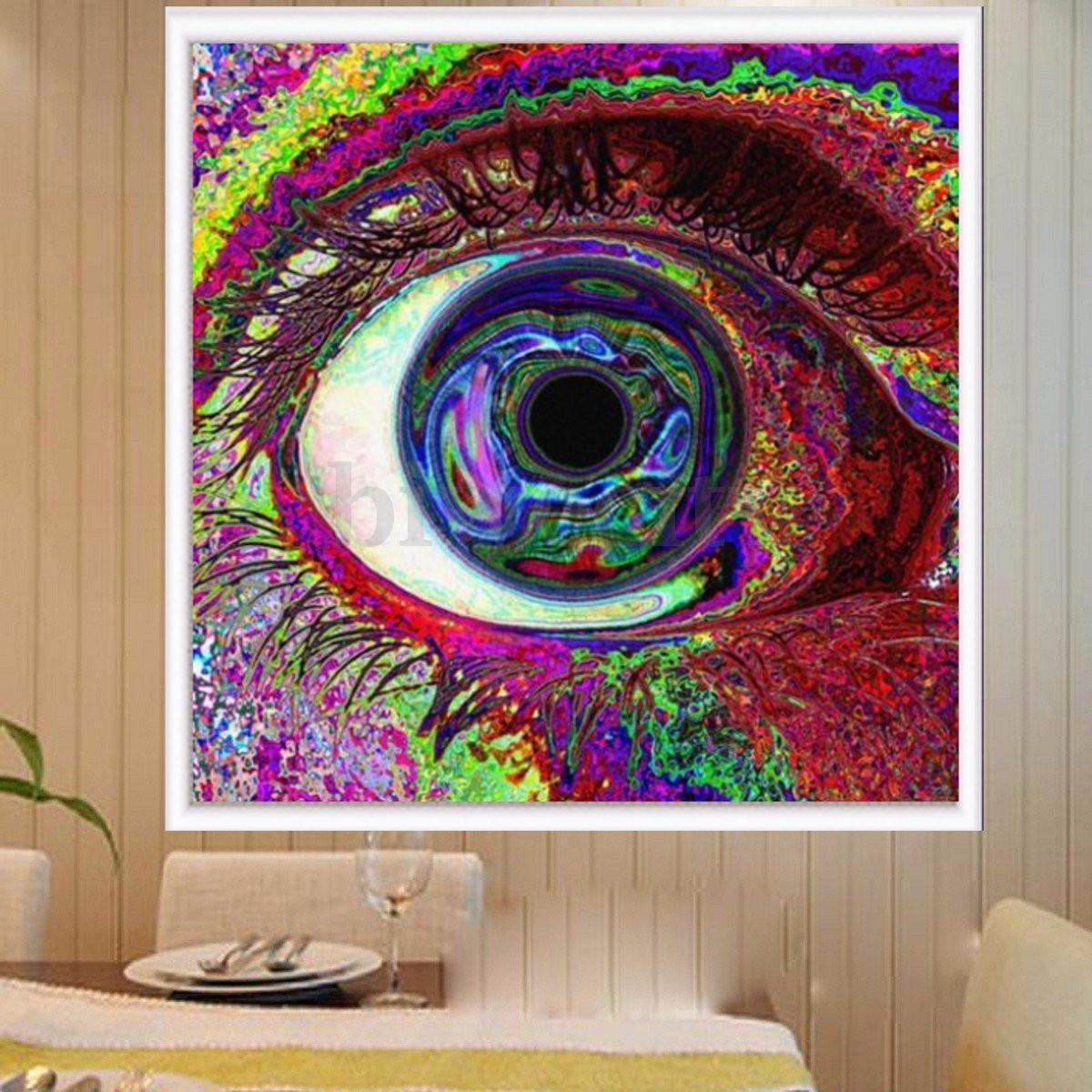 Psychedelic Trippy Colorful Eye Art Silk Cloth Poster 24 x 24" Home Wall Decor