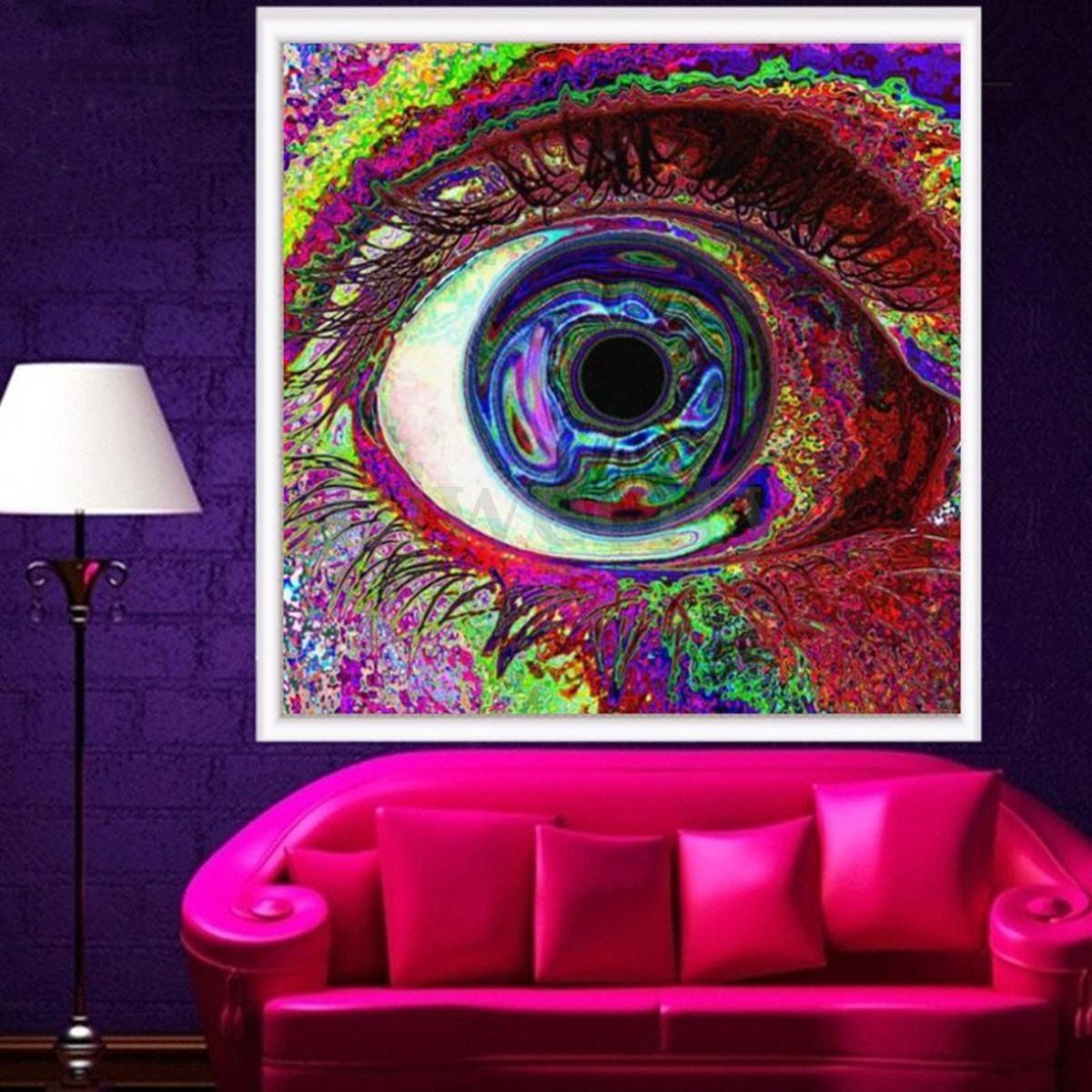 Posters Psychedelic Trippy Colorful Eye Art Silk Cloth