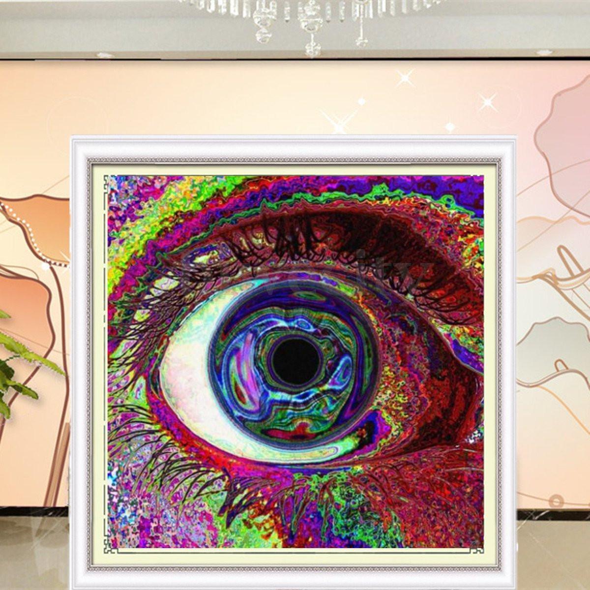 Psychedelic Trippy Colorful Eye Art Silk Cloth Poster 24 x 24" Home Wall Decor