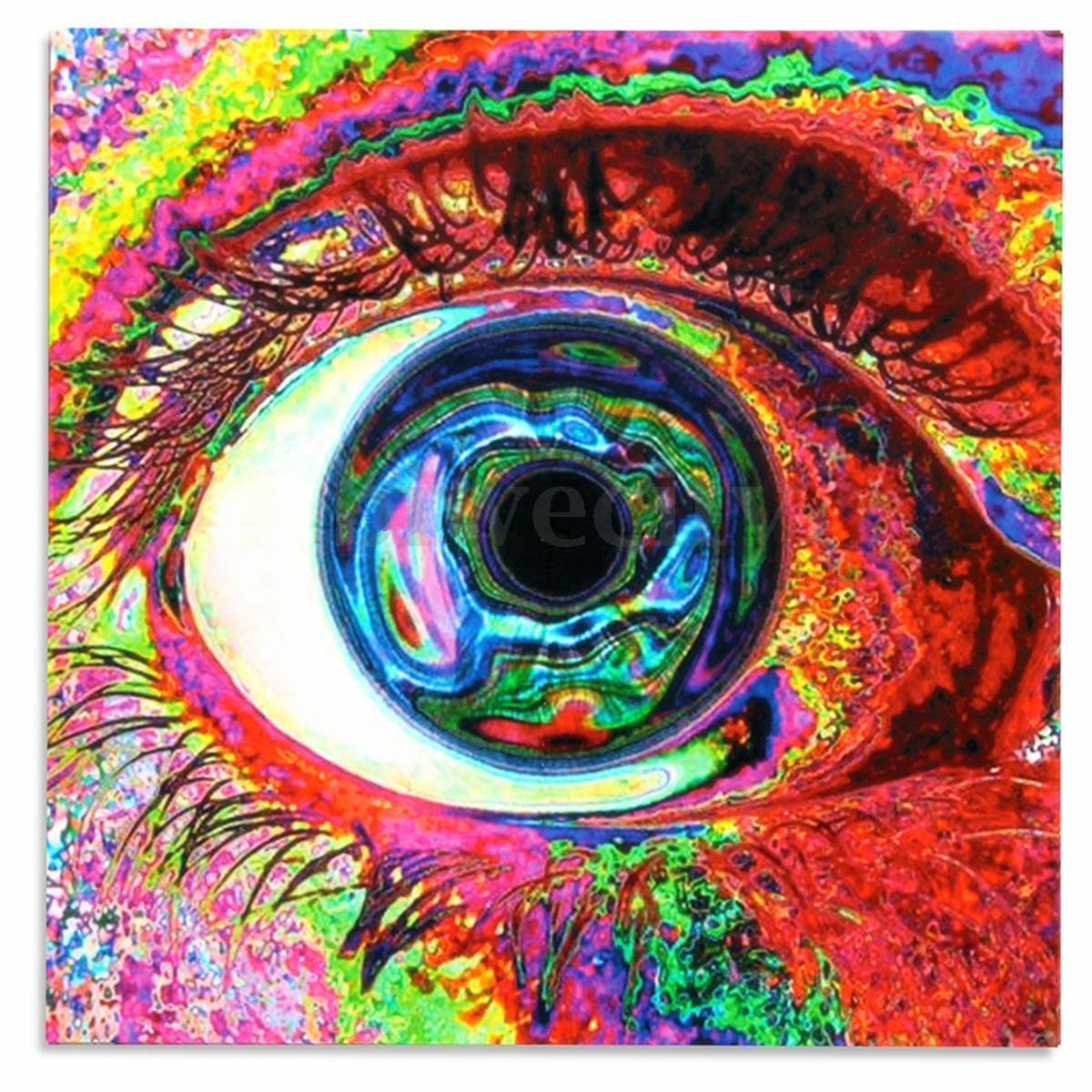 Psychedelic Trippy Colorful Eye Art Silk Cloth Poster 24 x 24" Home Wall Decor