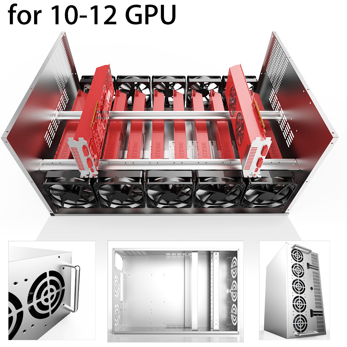 Crypto Coin Open Air Mining Frame Rig Case Up For 10-12 GPU ETH BTC Ethereum