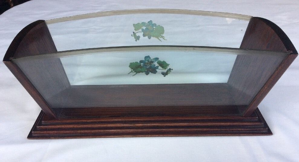 Art Deco 1930s Wood Glass Fruit Trough