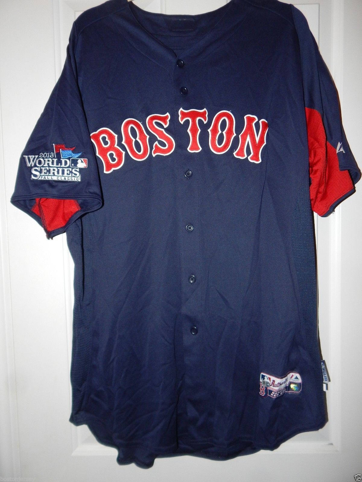 2013 Boston Red Sox Game Used Worn Road BP World Series Jersey # 16 MIDDLEBROOKS