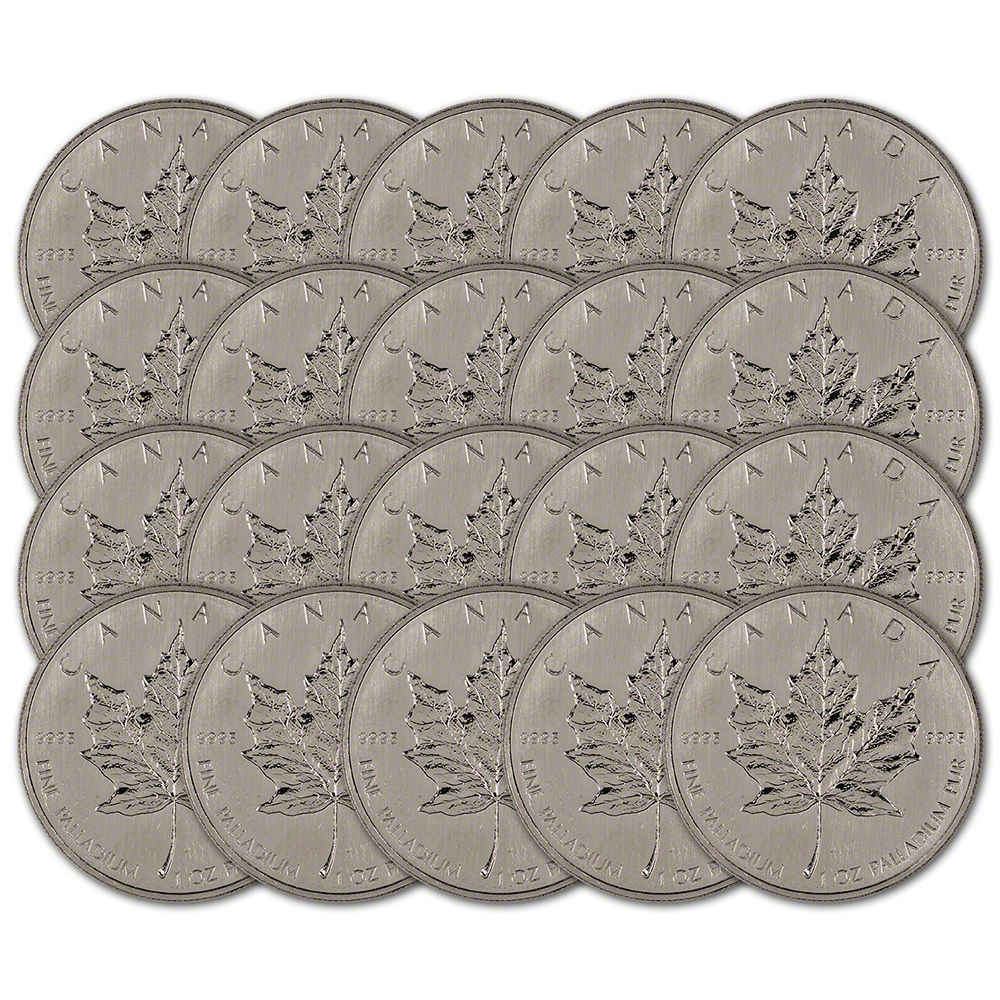 Canada Palladium Maple Leaf - 1 oz - $50 - .9995 - Random Year - Twenty 20 Coins