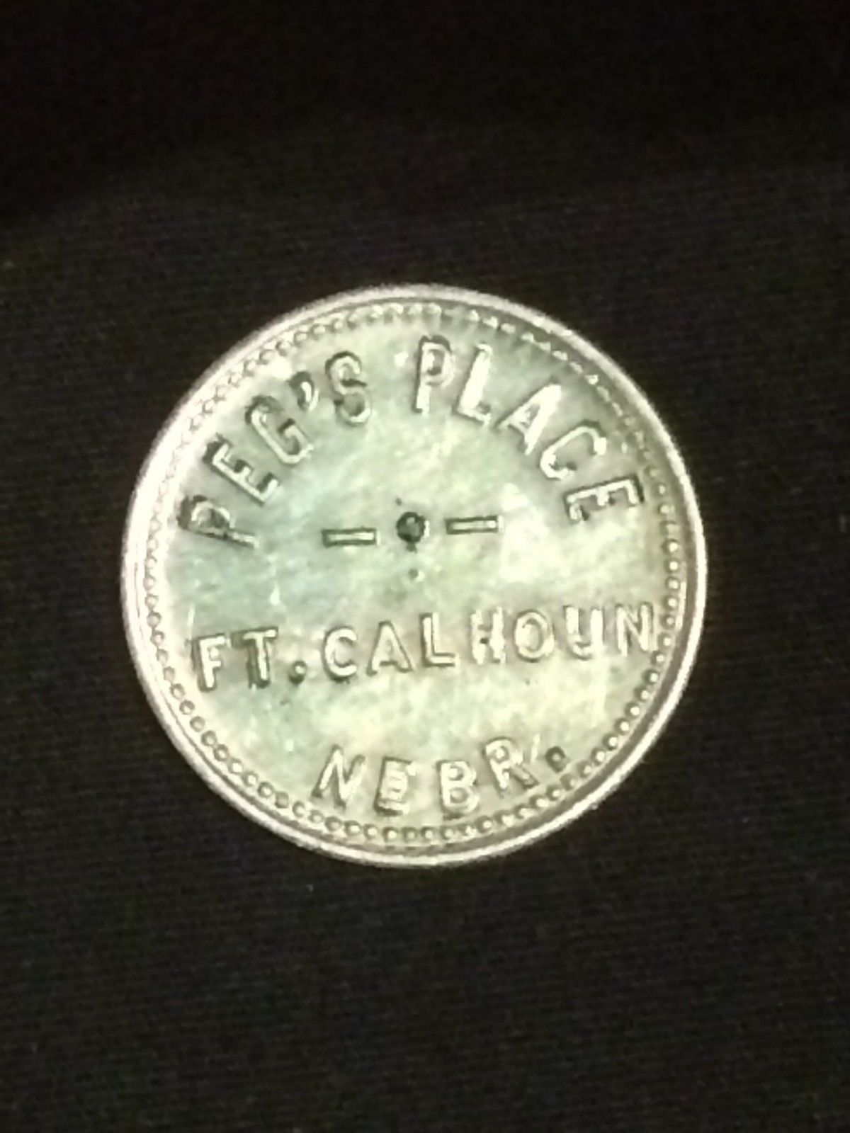 Vintage PEG'S PLACE Ft. Calhoun NEBR. Nebraska GOOD FOR 5c IN TRADE Token RARE