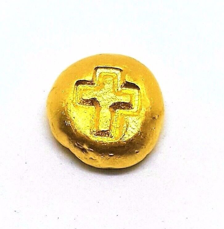 1/10 Troy Ounce .999 Fine 24k Gold Round - Hand Poured - Hand Stamped