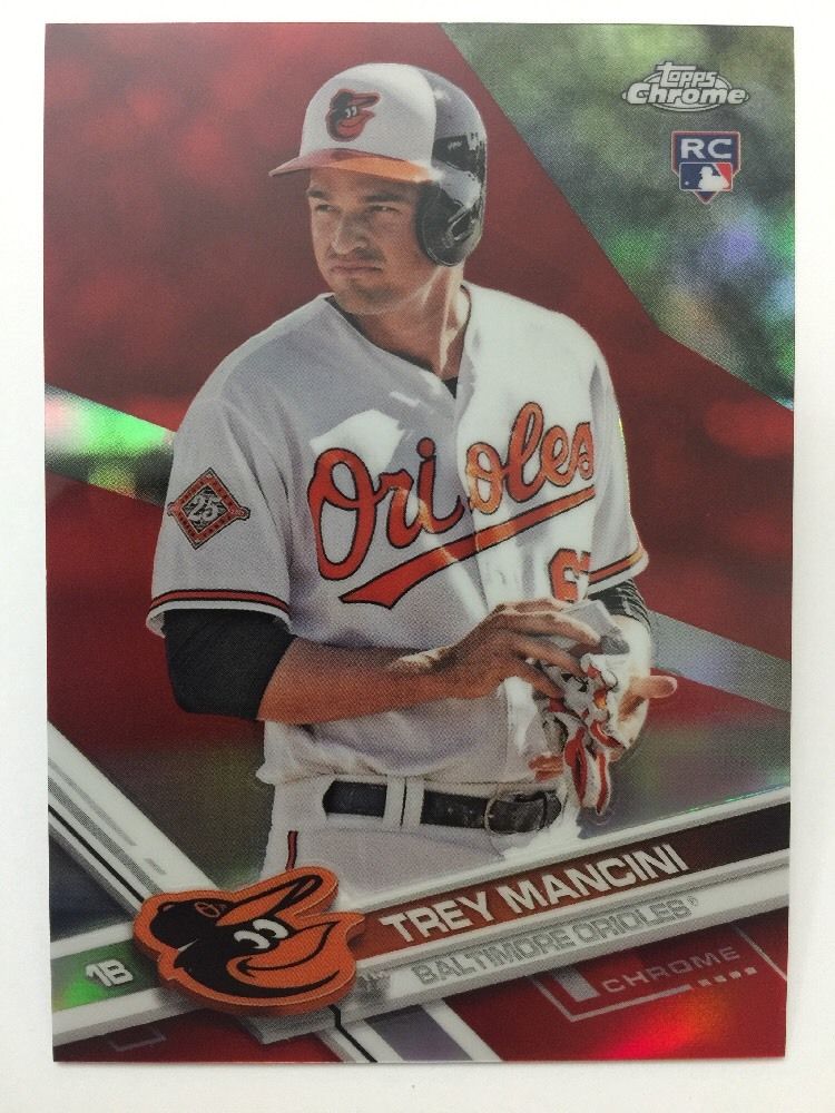 Trey Mancini RED Refractor VARIATION #3/5 2017 Topps Chrome Baseball Rookie RC