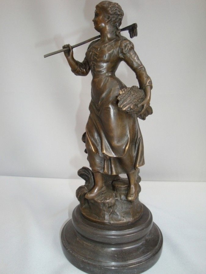 Statue Sculpture The Harvest Art Deco Style Art Nouveau Style Bronze Signed