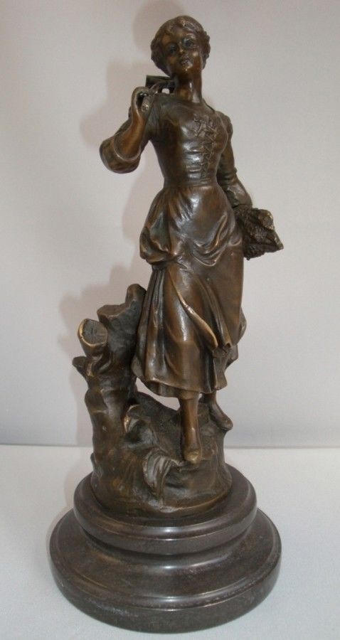 Statue Sculpture The Harvest Art Deco Style Art Nouveau Style Bronze Signed