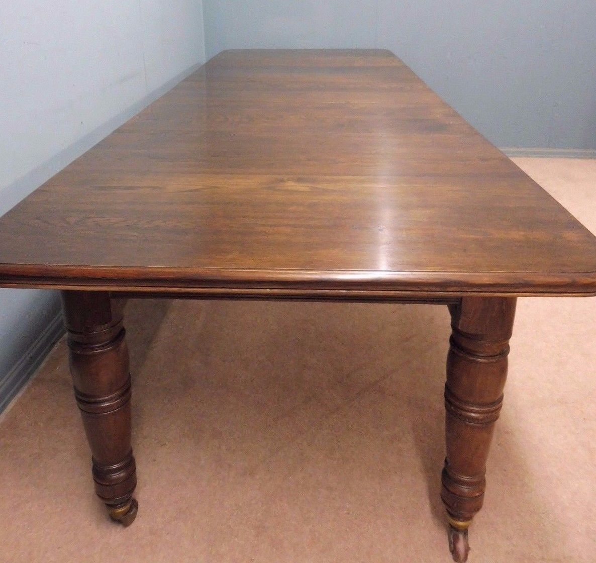 LARGE  ANTIQUE VICTORIAN  OAK WIND OUT DINING TABLE SEATS 10-12 CIRCA 1880