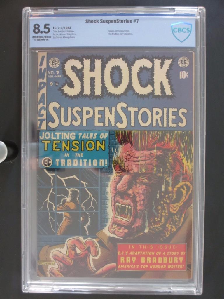 Shock Suspensetories #7 - CBCS 8.5 VF+ EC 1953 - Classic electrocution cover!!!