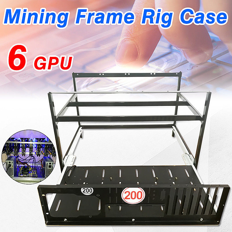 Crypto Coin Open Air Mining Miner Frame Rig Case For 6 GPU ETH BTC Ethereum DIY