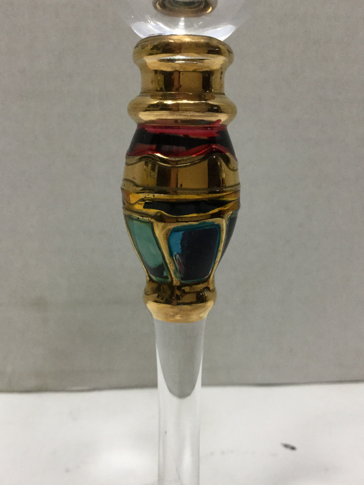 Vintage Set of 4 Cordial Glasses With Colored Glass