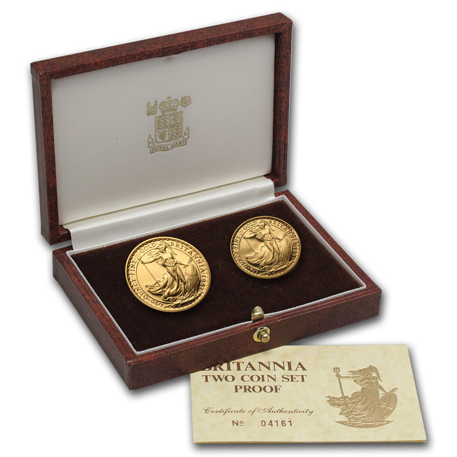 1987 2-Coin Gold Britannia Proof Set (.35 oz AGW, w/Box & COA) - SKU #12982