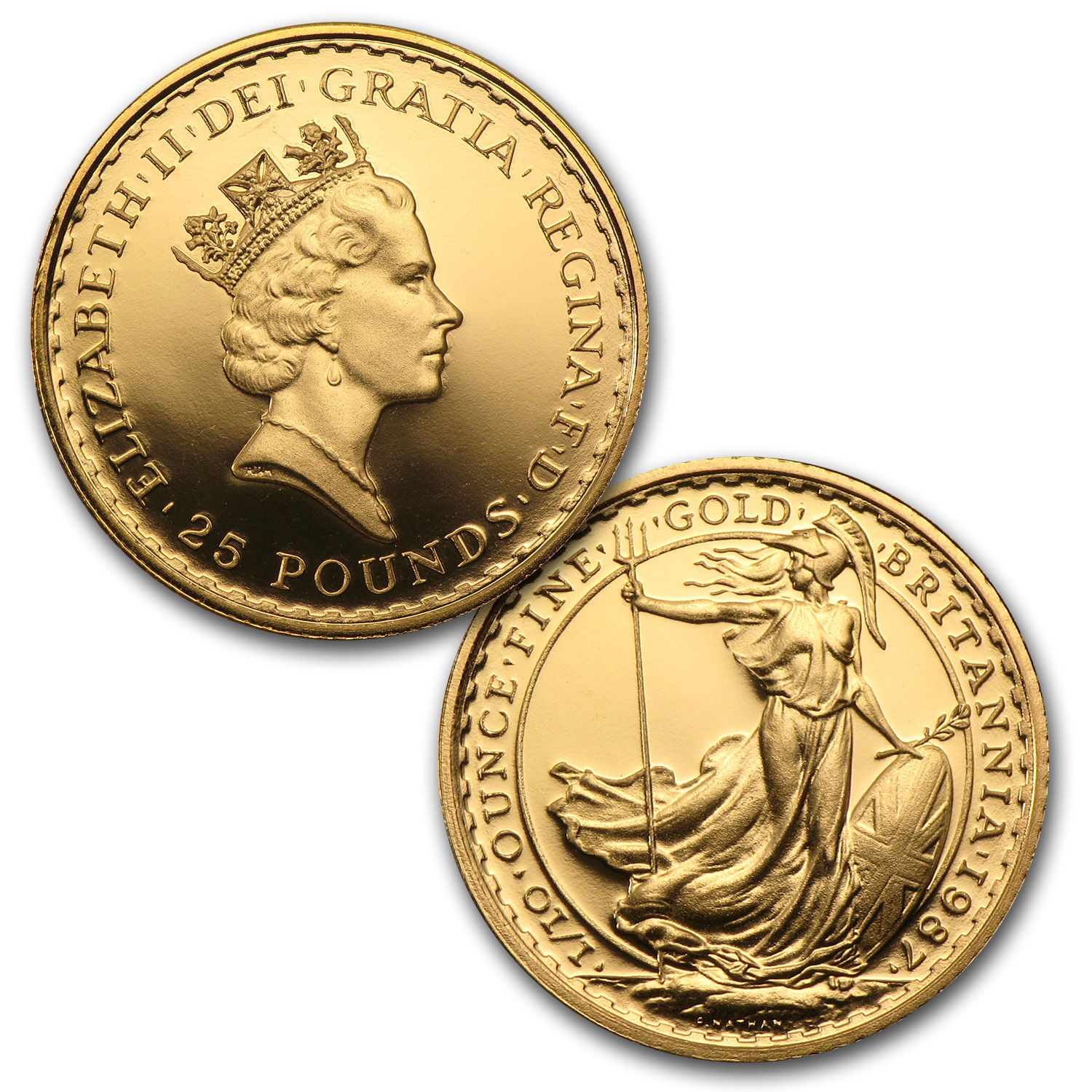 1987 2-Coin Gold Britannia Proof Set (.35 oz AGW, w/Box & COA) - SKU #12982