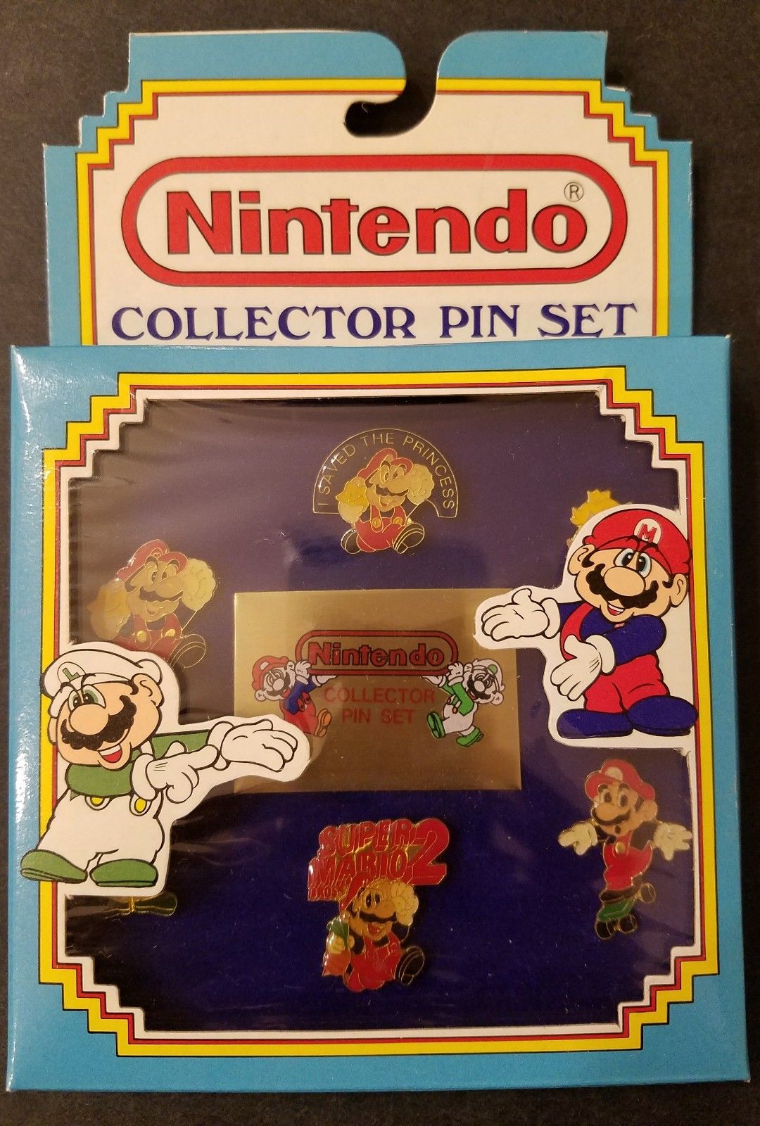 RARE 1989 Nintendo Collector's Pin Set Mario Luigi Princess