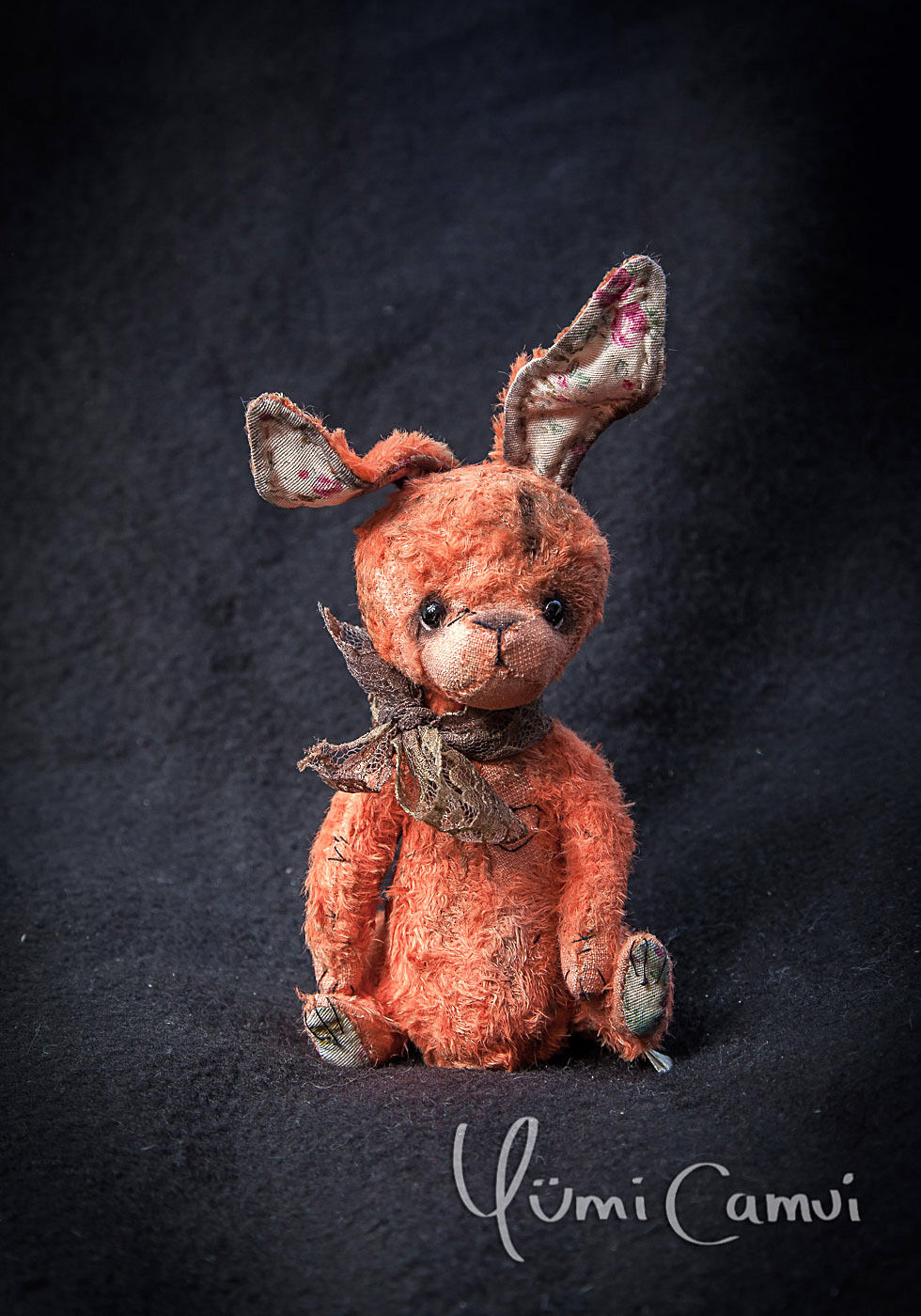 Cute Vintage mini jointed artist Teddy Bear Bunny OOAK handmade by Yumi Camui