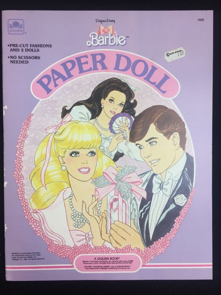 Vintage 1988 Pretty Pretty Barbie Paper Doll Mattel A Golden Book Uncut