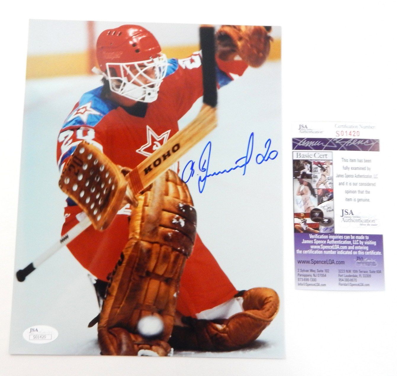 Vladislav Tretiak Signed 8x10 Color Photo  ^ JSA Autos