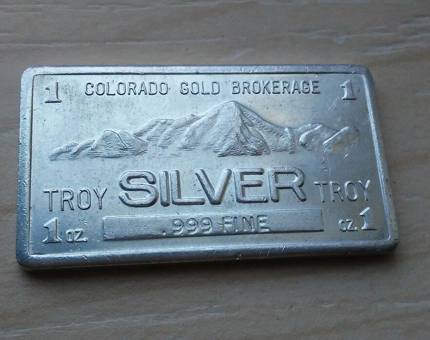 Rare Colorado Gold Brokerage 1 Troy Oz. .999 Fine Silver Art Bar Ships free