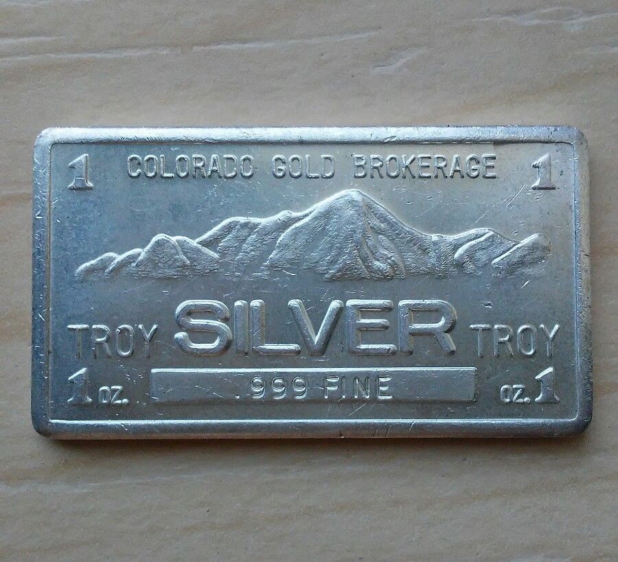 Rare Colorado Gold Brokerage 1 Troy Oz. .999 Fine Silver Art Bar Ships free