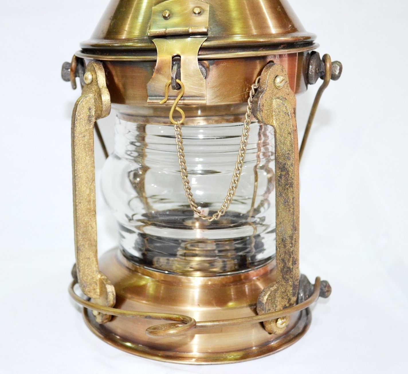 15" ANTIQUE BRASS LIGHTHOUSE LANTERN SHIP LAMP MARITIME NAUTICAL HOME DECOR