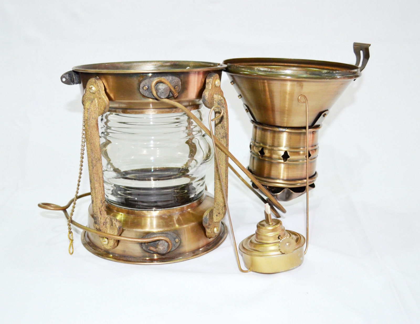 15" ANTIQUE BRASS LIGHTHOUSE LANTERN SHIP LAMP MARITIME NAUTICAL HOME DECOR