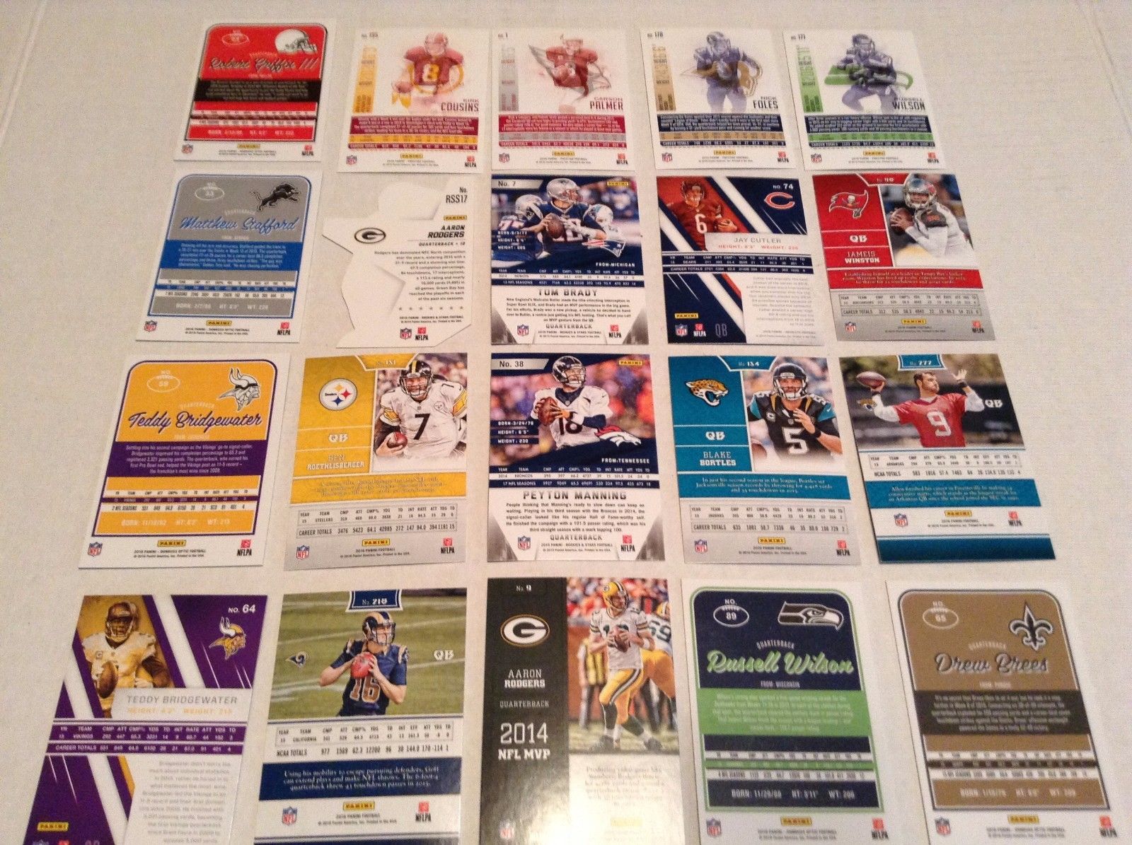 FOOTBALL CARDS ASSORTED QUARTERBACKS