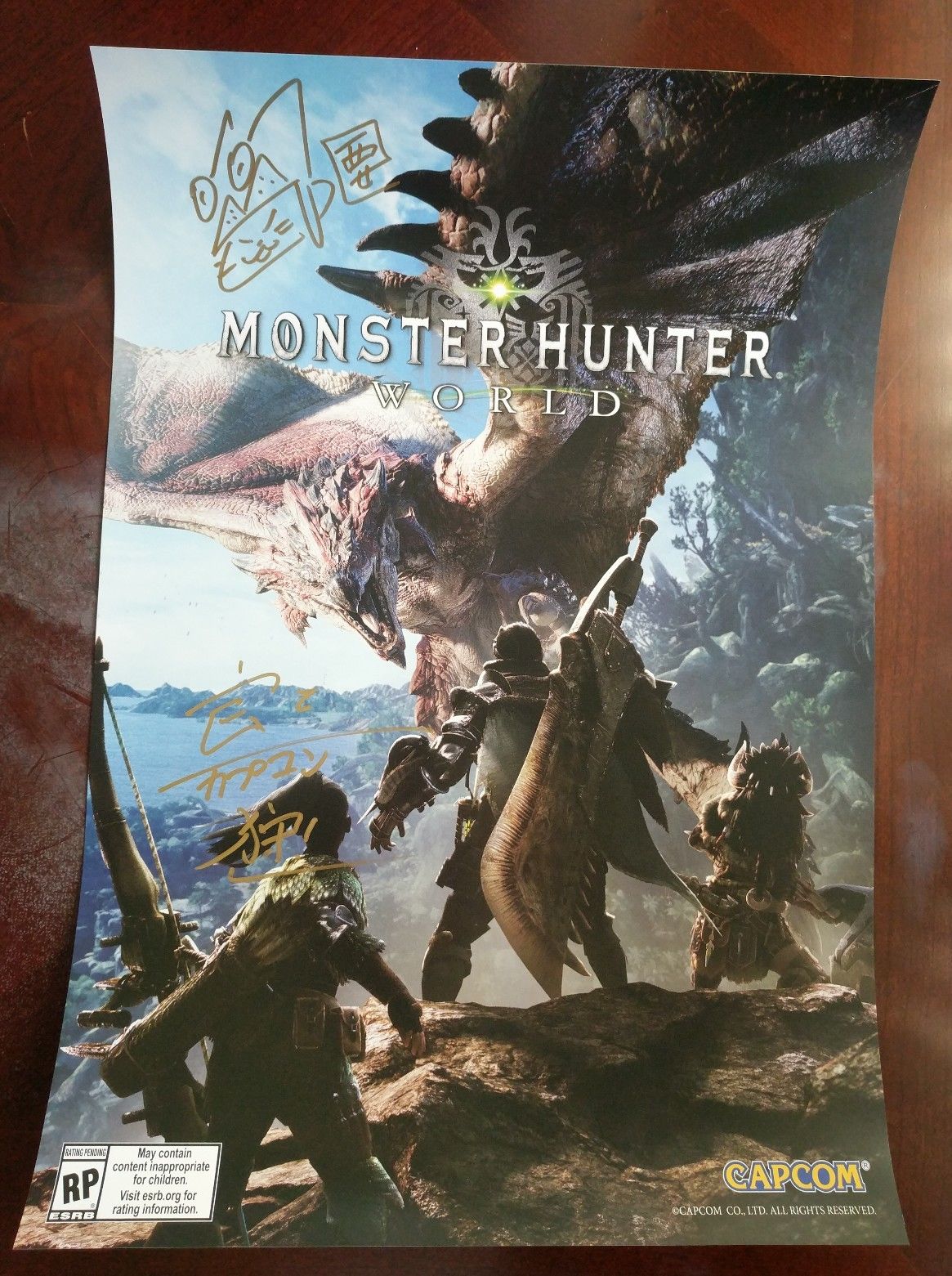 2017 SDCC Comic-Con MONSTER HUNTER WORLD Capcom SONY poster - SIGNED