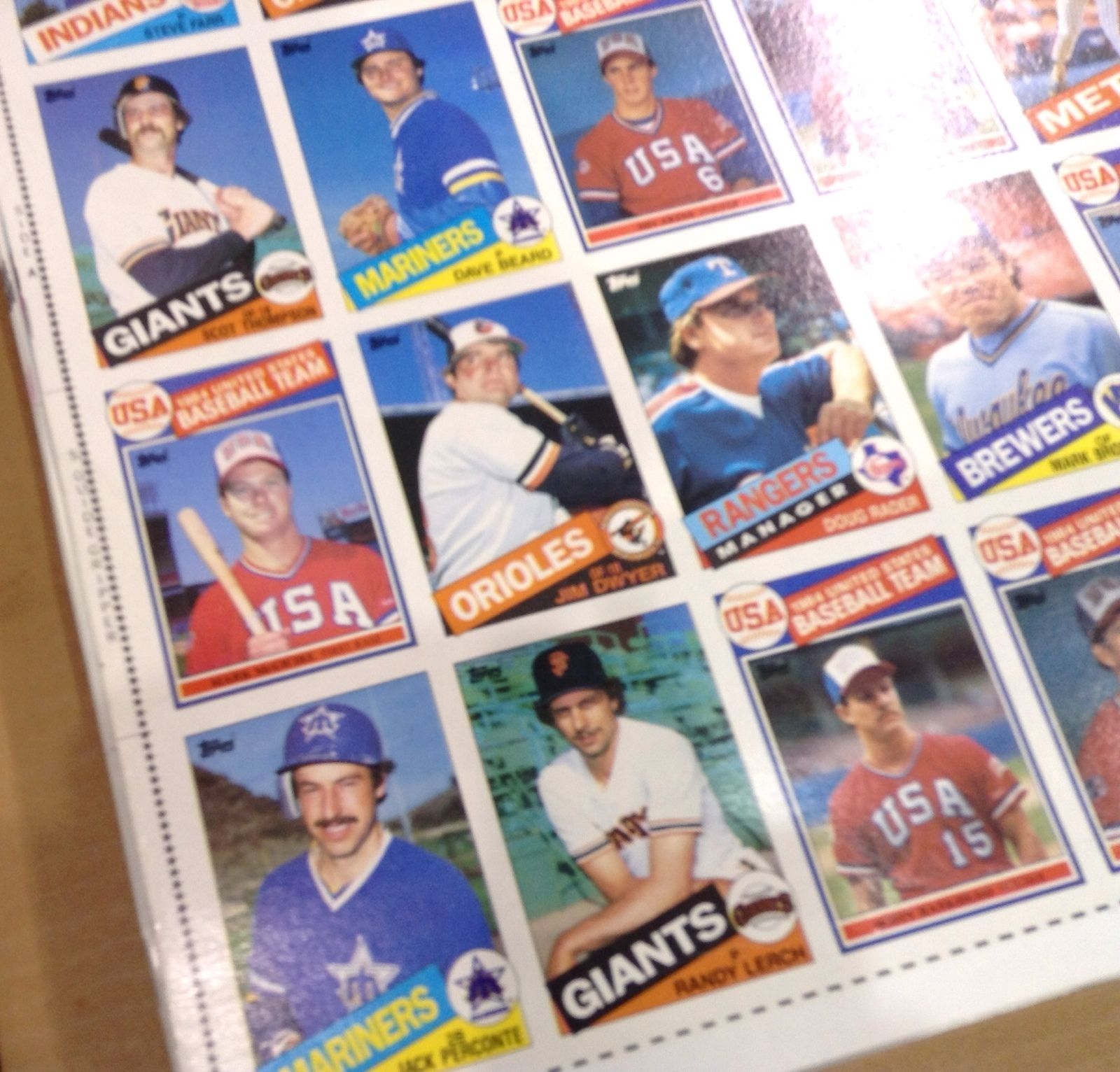 ONE MARK McGWIRE rookie card UNCUT 132 TOPPS BASEBALL card SHEET 1985 RARE