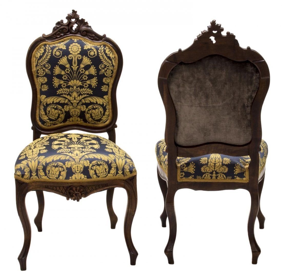 (6) FRENCH LOUIS XV FOLIATE CARVED SIDE CHAIRS circa 1900