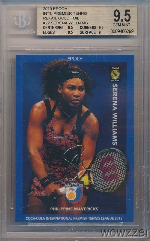 Serena Williams 2015 Epoch Tennis GOLD Foil Facsimile Signature #9/10 BGS 9.5