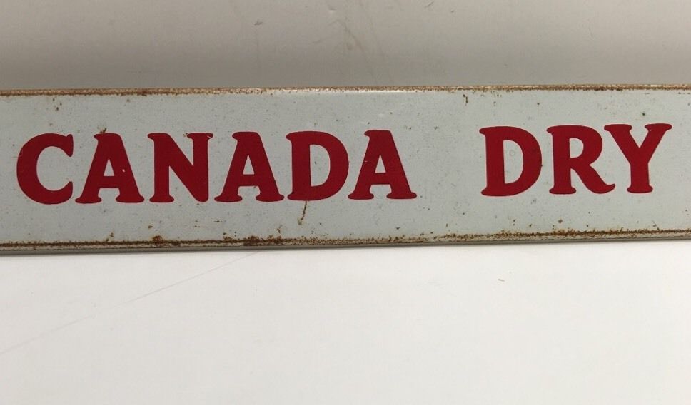 Original Vintage 60S Canada Dry Metal Push/Display Sign