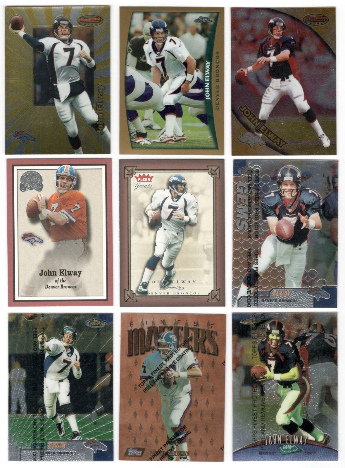 300 Different 1985-2017 JOHN ELWAY lot/set Topps Chrome UD Legends Mystery SN'd+