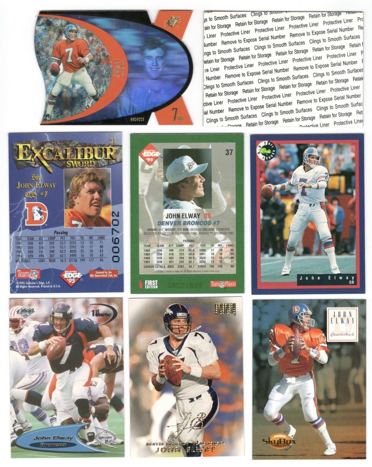 300 Different 1985-2017 JOHN ELWAY lot/set Topps Chrome UD Legends Mystery SN'd+