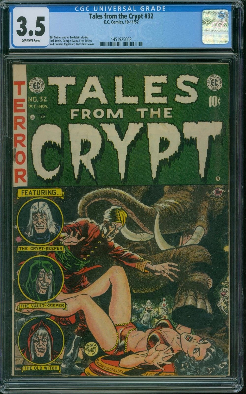 Tales From The Crypt 32 CGC 3.5 - OW Pages