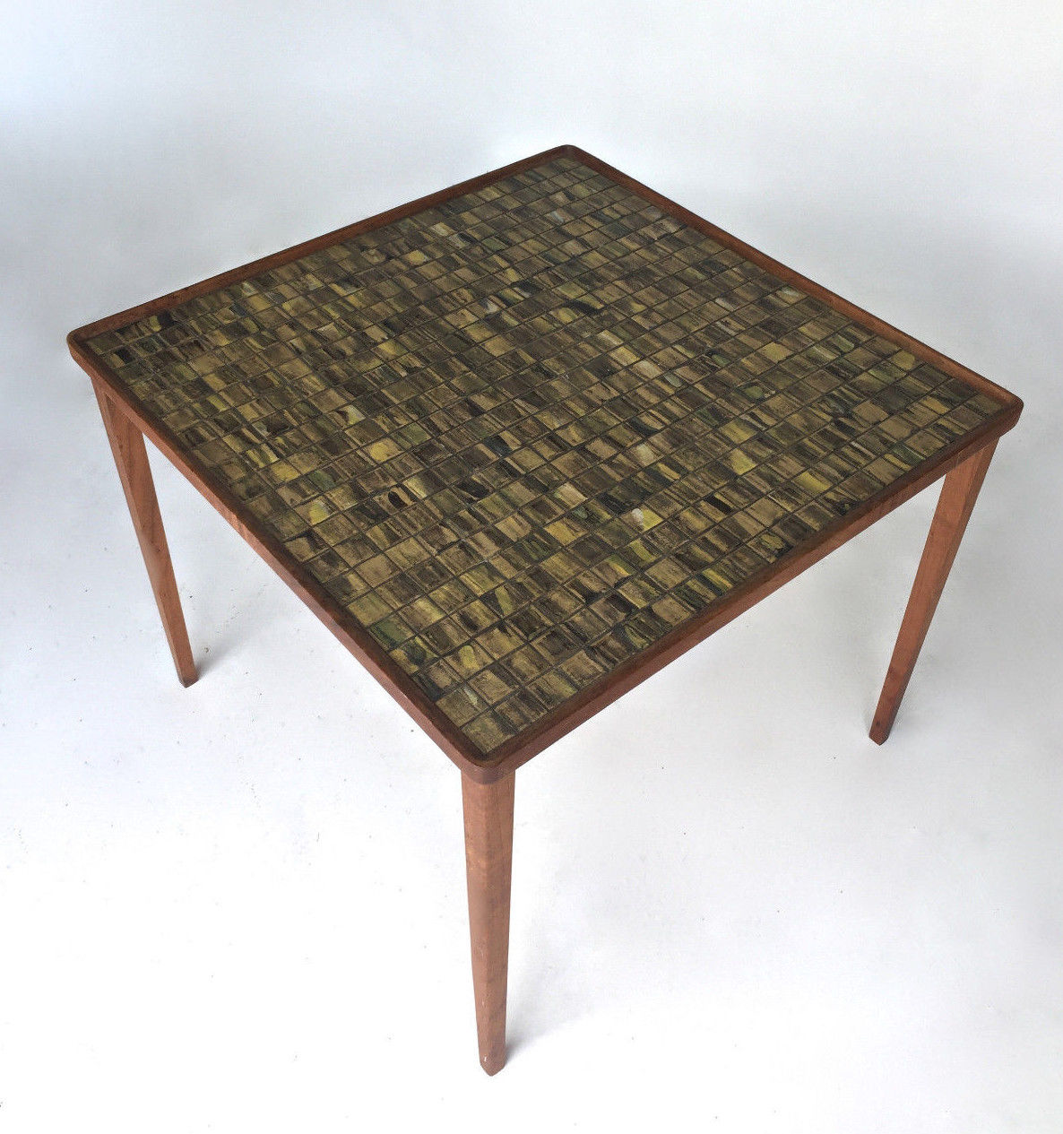 Vintage Gordon Martz Marshall Studios Green Tile Mosaic Table Mid Century Modern