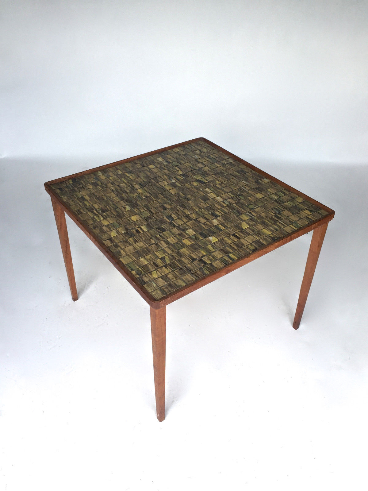 Vintage Gordon Martz Marshall Studios Green Tile Mosaic Table Mid Century Modern