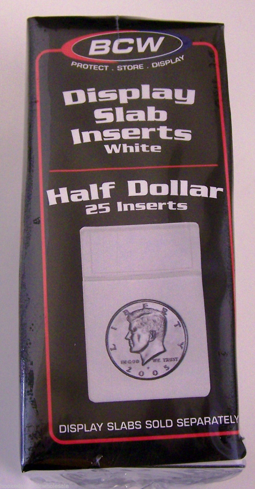 1 Pack of 25 BCW Half Dollar Coin Storage Display Slab Foam Inserts White only