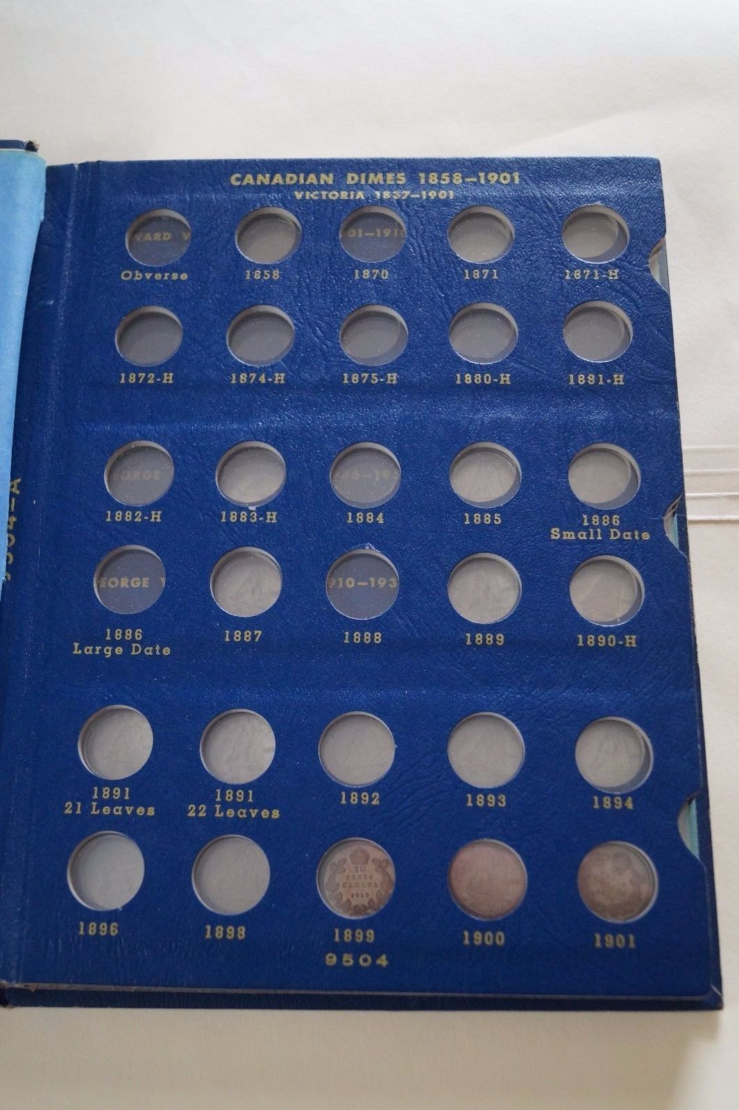 Canadian Dimes #9504 (1858-19XX) Whitman Classic Album - WITH 34 Silver Coins