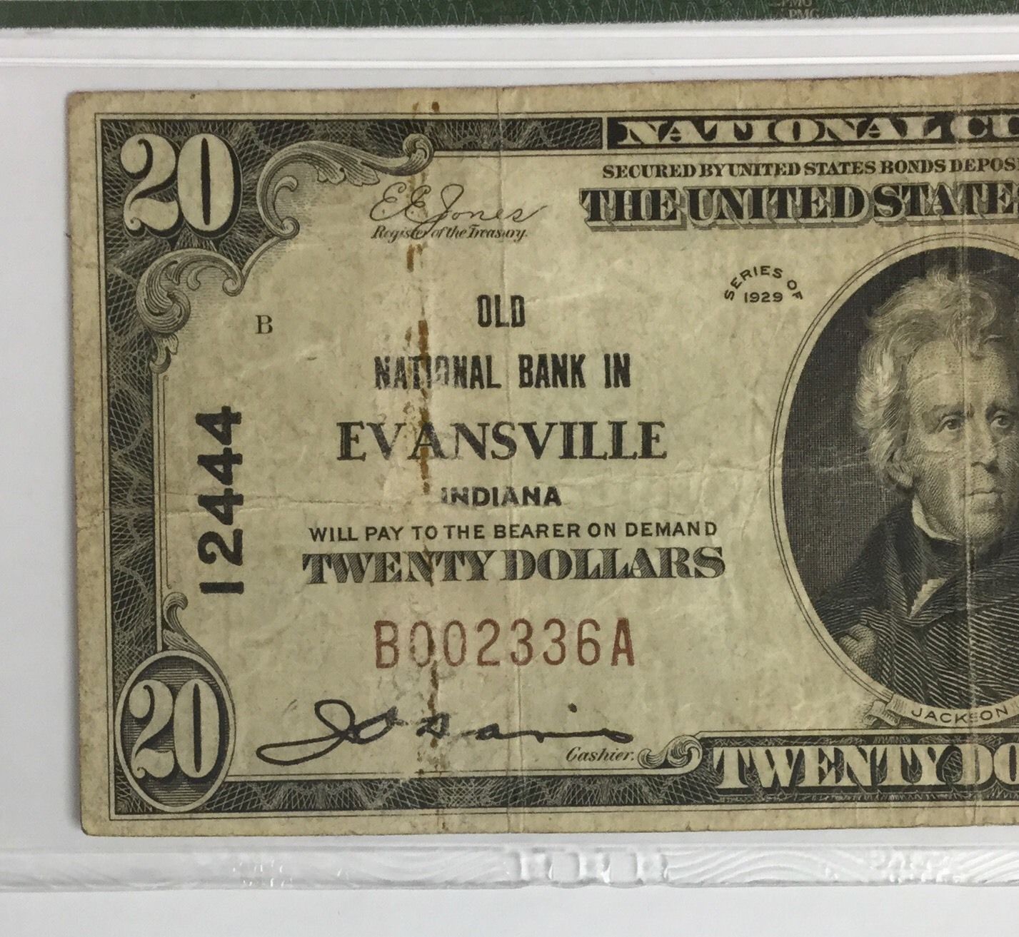 1929 $20 Evansville, Indiana !!! PMG VERY FINE VF 25 ~ CH# 12444 ~ FR# 1802-1