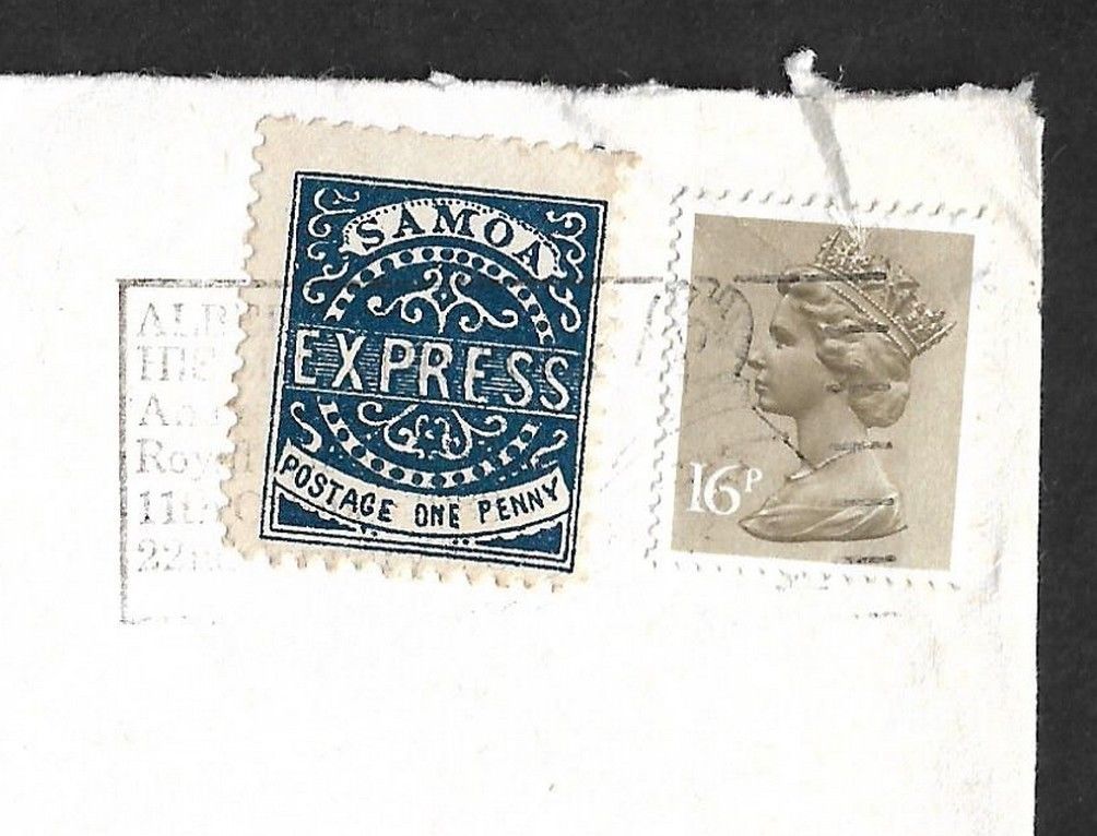 CINDERELLAS : Samoa Express 1d blue on 1983 Gerald King cover