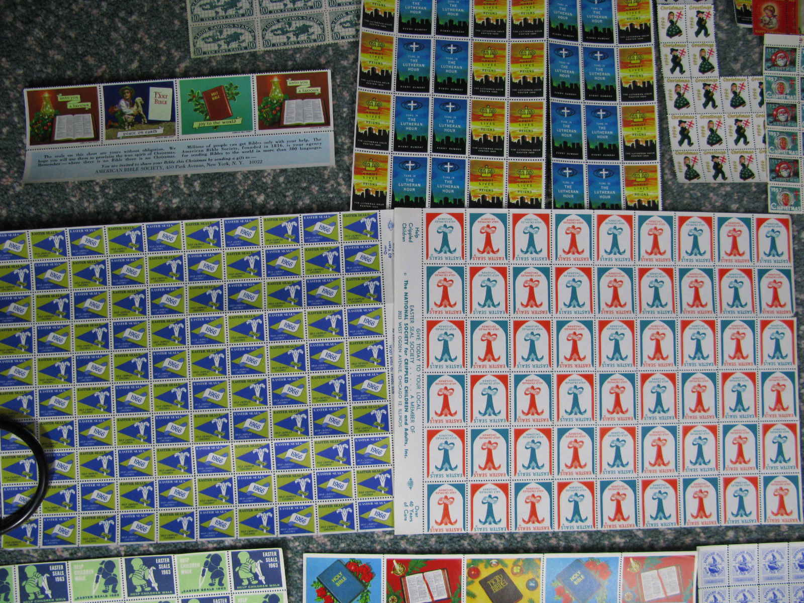 USA cinderella stamps mixed lot sheets & part sheets Christmas Boys town etc 710