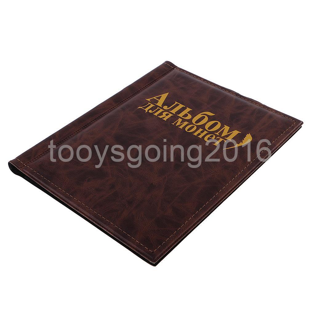 250 Coin Holder Album 10 Page for Coin Collector Collection Book Money Brown