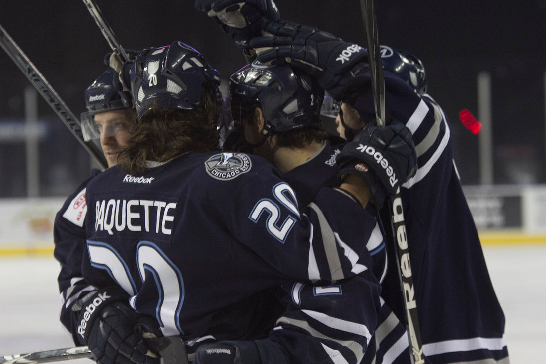 ECHL Chicago Express Game-worn Jersey DANICK PAQUETTE Enforcer