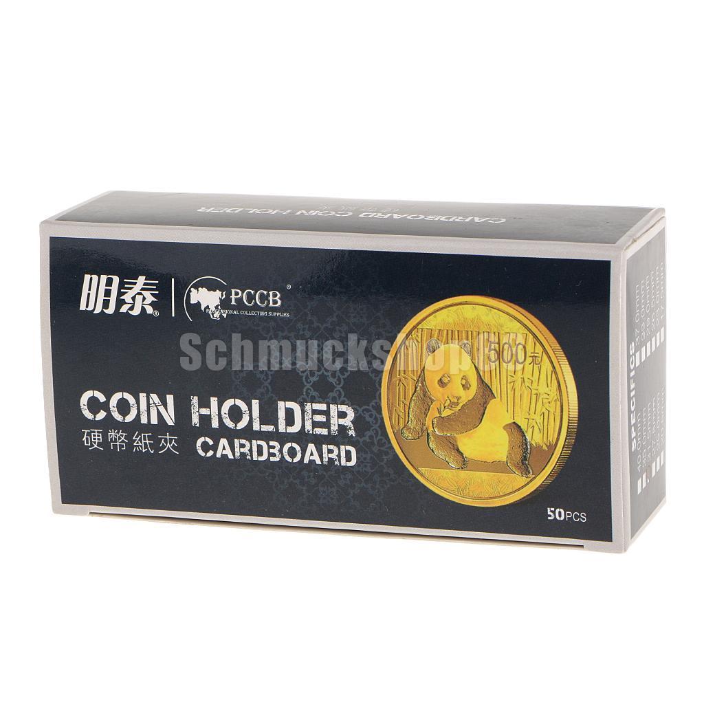 50 2x2 Assorted Mylar Cardboard Coin Holder Flips - Coin Supplies 23mm