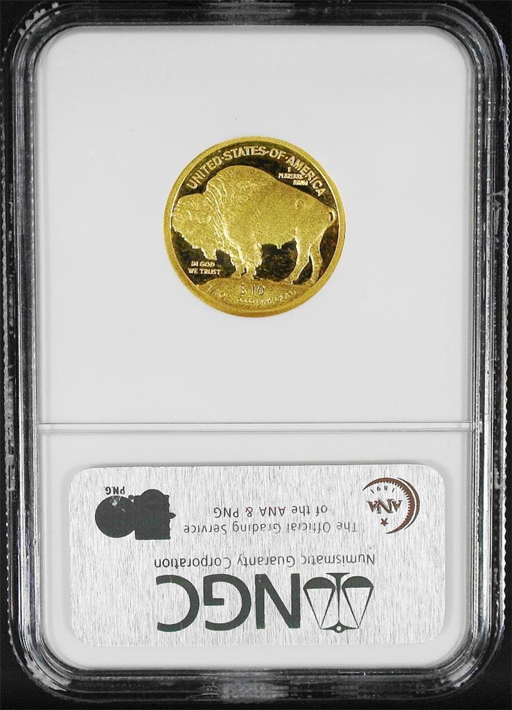 2008-W $10 1/4. oz .9999 American Proof Gold Buffalo NGC PF 70 UC Early Releases